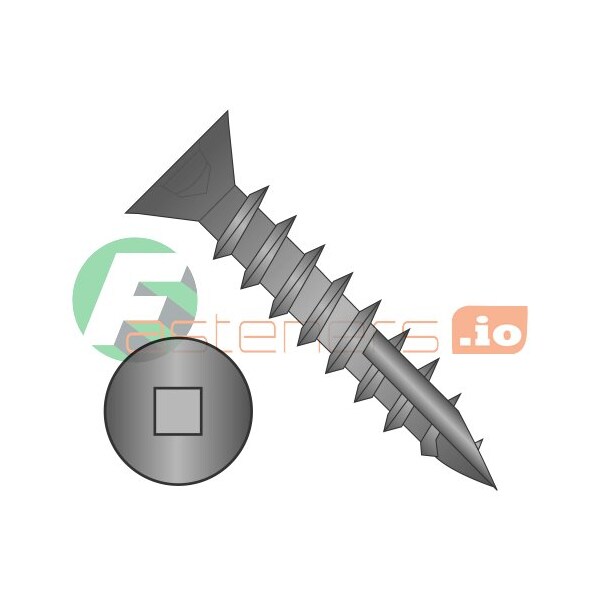 Newport Fasteners Wood Screw, #6, 3/4 in, Black Oxide Steel Flat Head Square Drive, 7000 PK 502014 - main